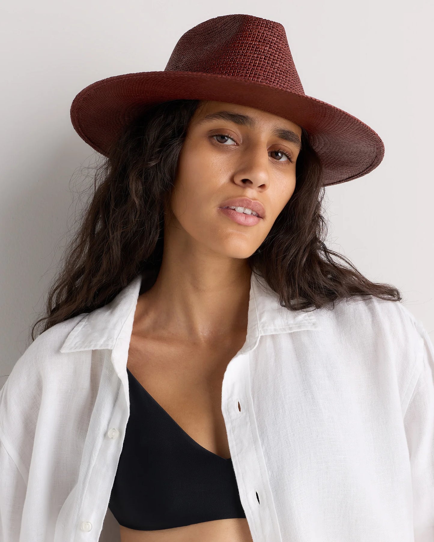 Toquilla Straw Crochet Fedora - S / Natural
