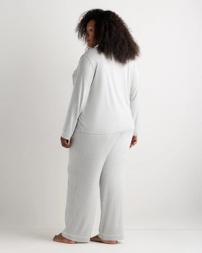 Bamboo Jersey Long Sleeve Pajama Set - 1X / Black