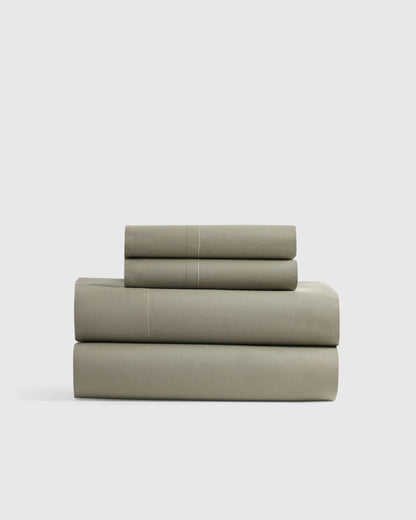 Organic Crisp Percale Sheet Set - Twin / White