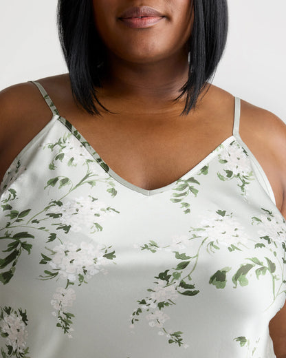 100% Washable Silk Slip Dress - 1X / Champagne