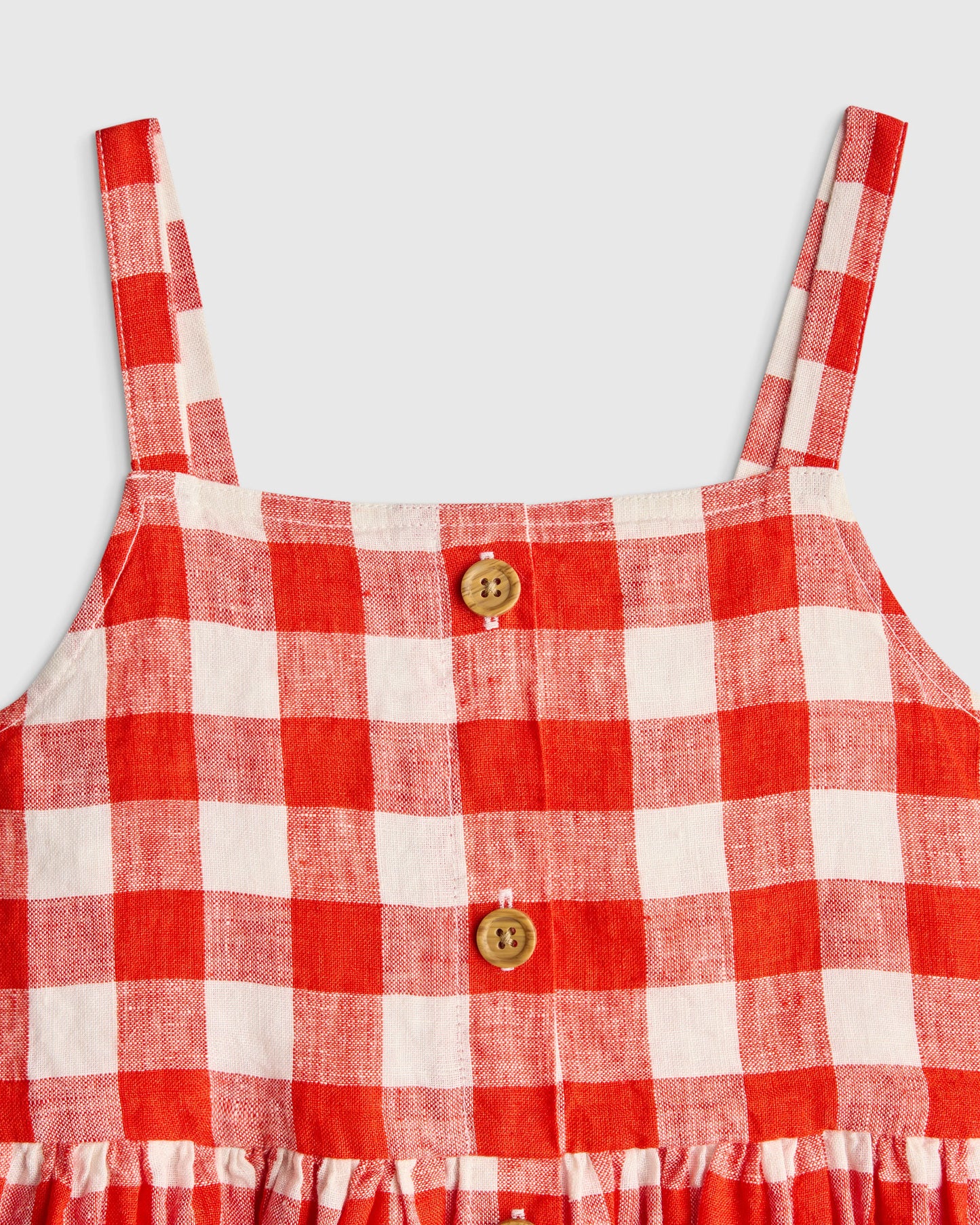 Girls Sleeveless 100% Linen Dress - 2T / White