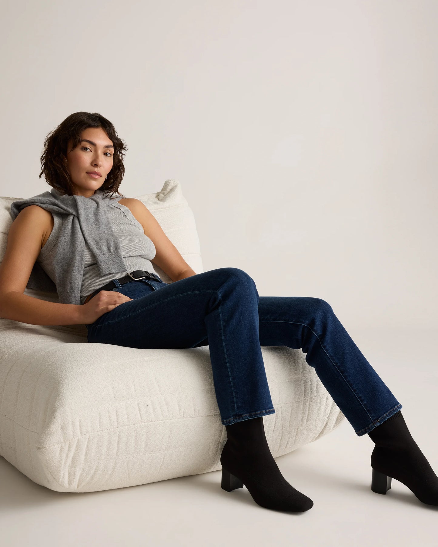 Bella Stretch Straight Jeans - 24 / Twilight Blue Fray