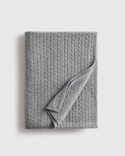Cable Knit Cashmere Throw - 50x70 / Limoncello