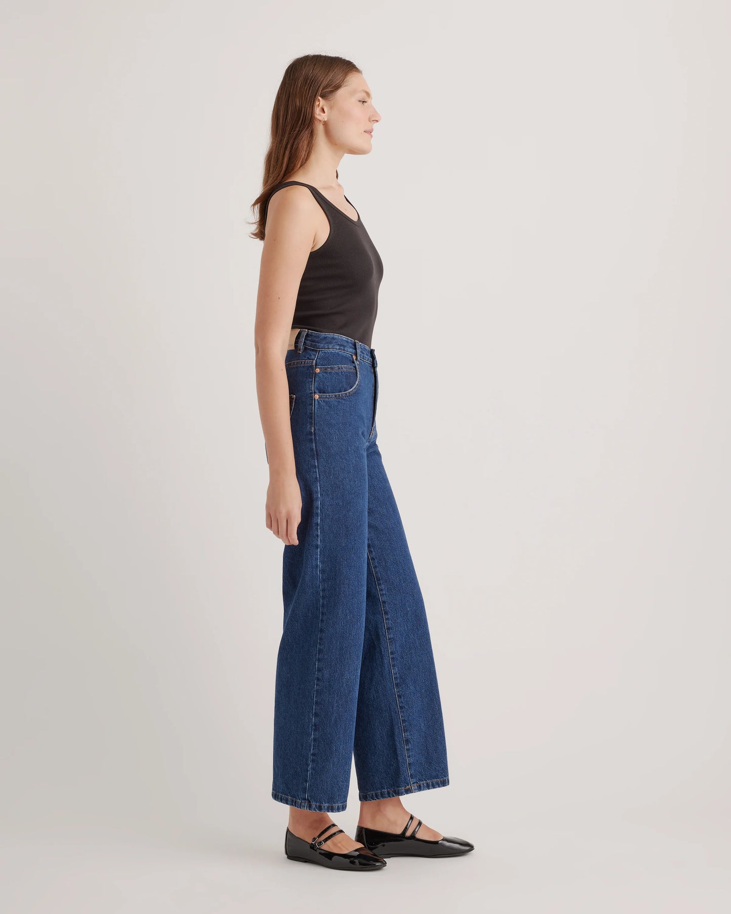 Organic Cotton Micro-Rib Scoop Neck Tank - XS / Moonstone Blue