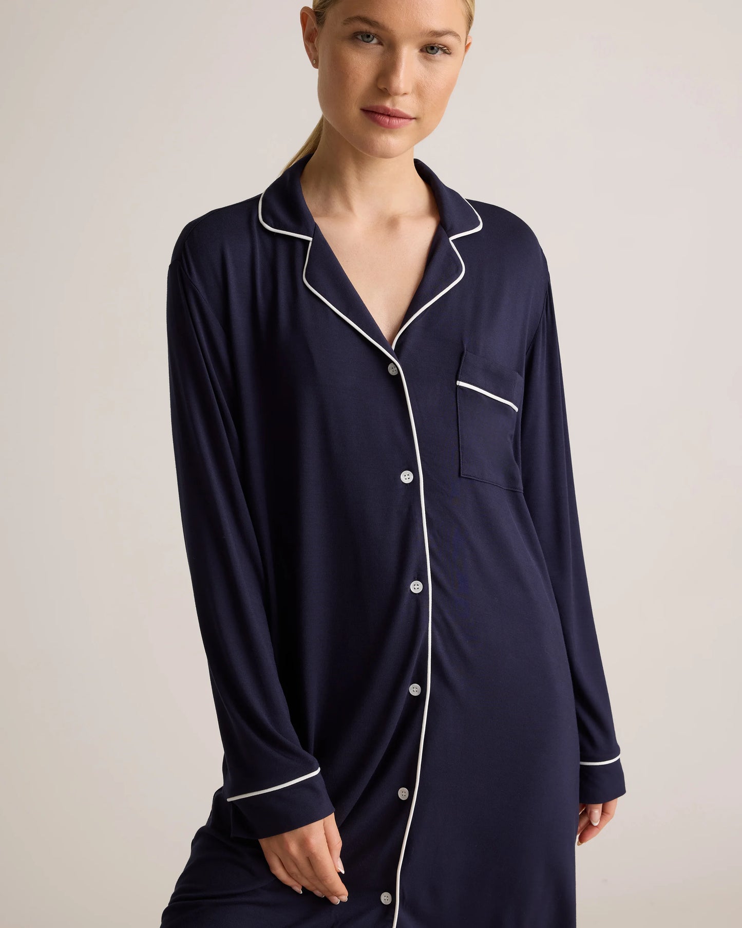 Bamboo Jersey Sleep Shirt - XS / Rhubarb