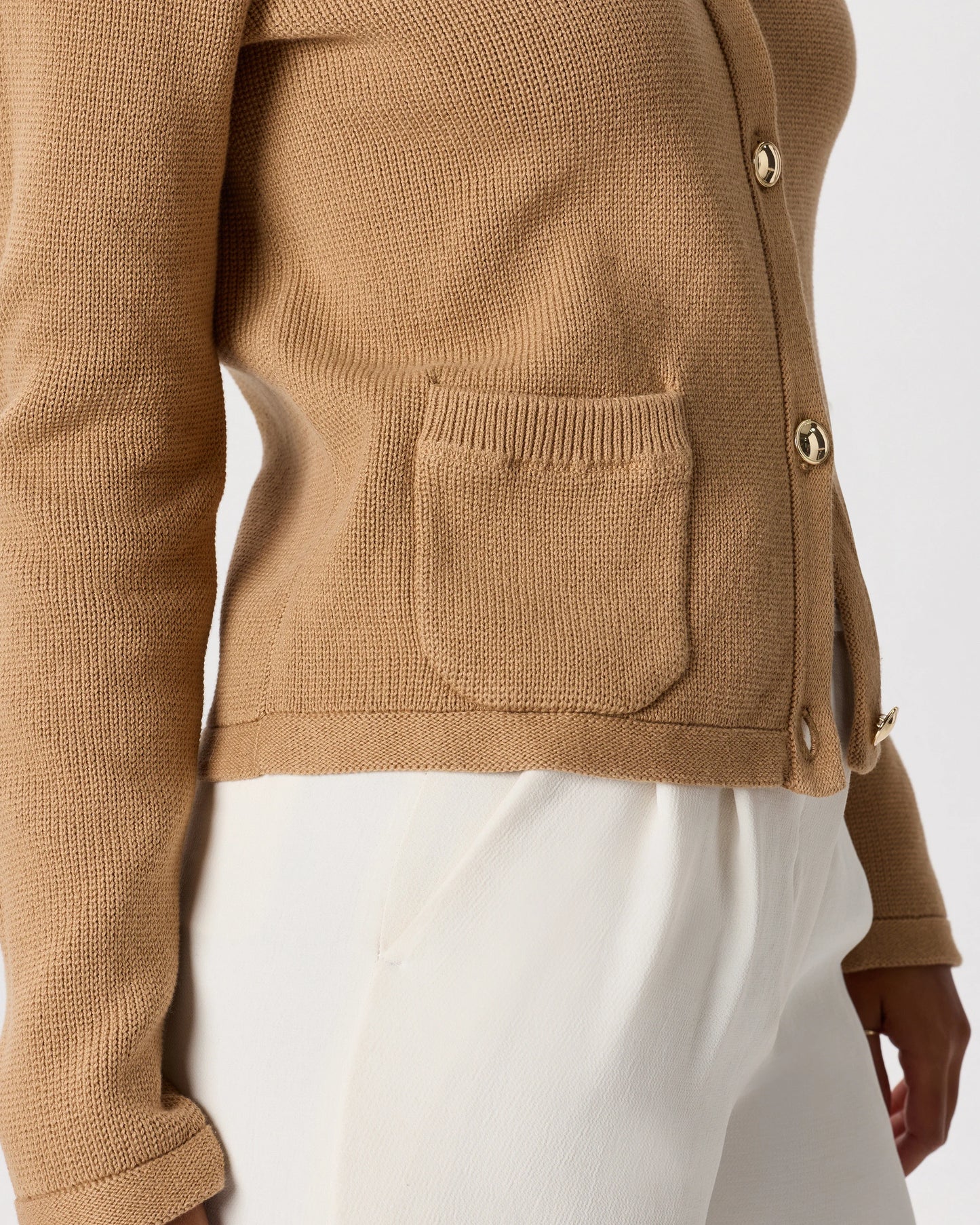 100% Organic Cotton Sweater Jacket - XS / Black/Ivory Colorblock