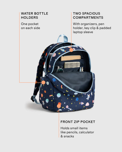 Recycled Double Pocket Backpack - One Size / Rainbow Clouds