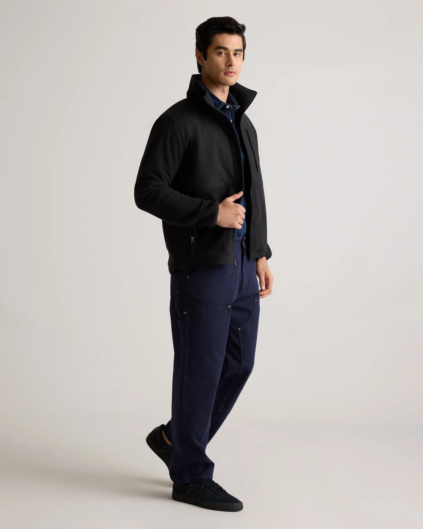 Polar Fleece Full-Zip Jacket - S / Gravel/Bold Black