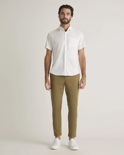 Commuter Stretch Pique Short Sleeve Button Down - S / Black