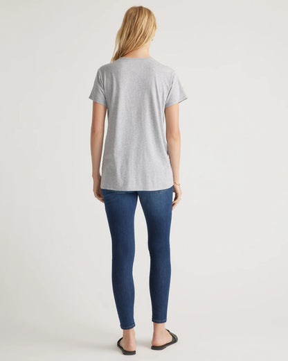 Cotton Modal Maternity Crew Neck Tee (2-pack) - XS / Black/Redwood Brown