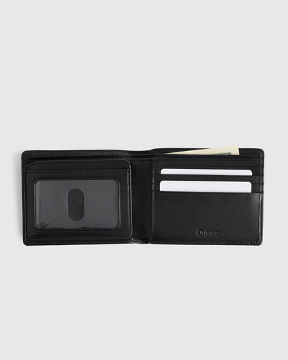 Italian Leather Bifold Wallet - One Size / Black