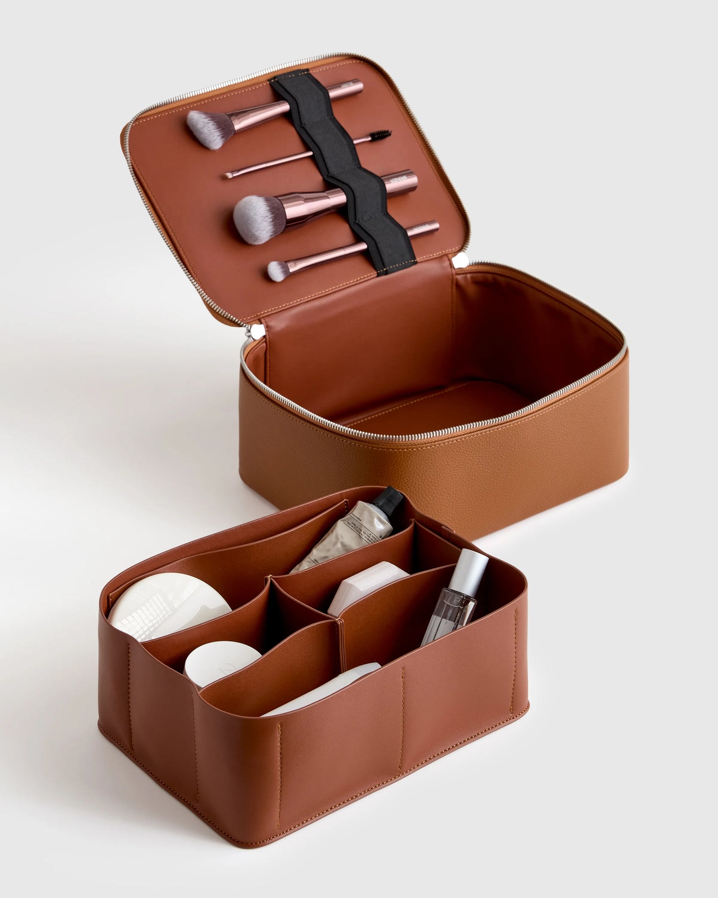 Italian Leather Travel Cosmetic Case - One Size / Garnet Red