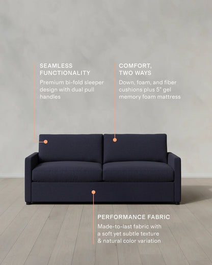 Brennan Sleeper Sofa in Performance Basketweave - Queen / Flax