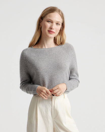 Mongolian Cashmere Boatneck Sweater - XS / Black