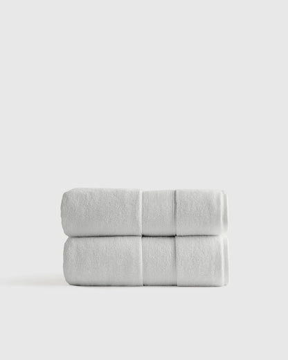 Classic Organic Turkish Cotton Bath Towel (Set of 2) - One Size / White