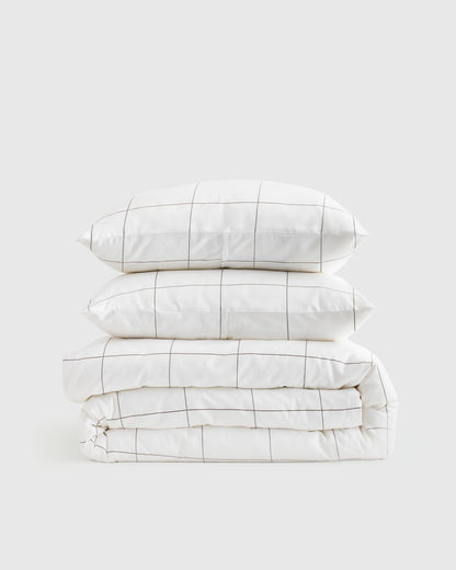 Luxury Organic Sateen Duvet Cover Set - Twin / Ivory
