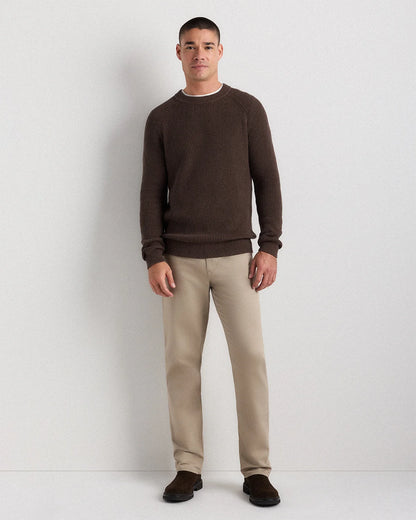100% Organic Cotton Ribbed Crewneck Sweater - XS / Bahia Blue