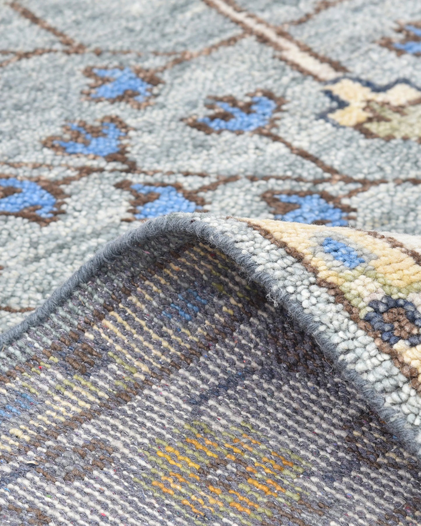 Reed Hand-Knotted Wool Rug - 5' x 8' / Light Grey