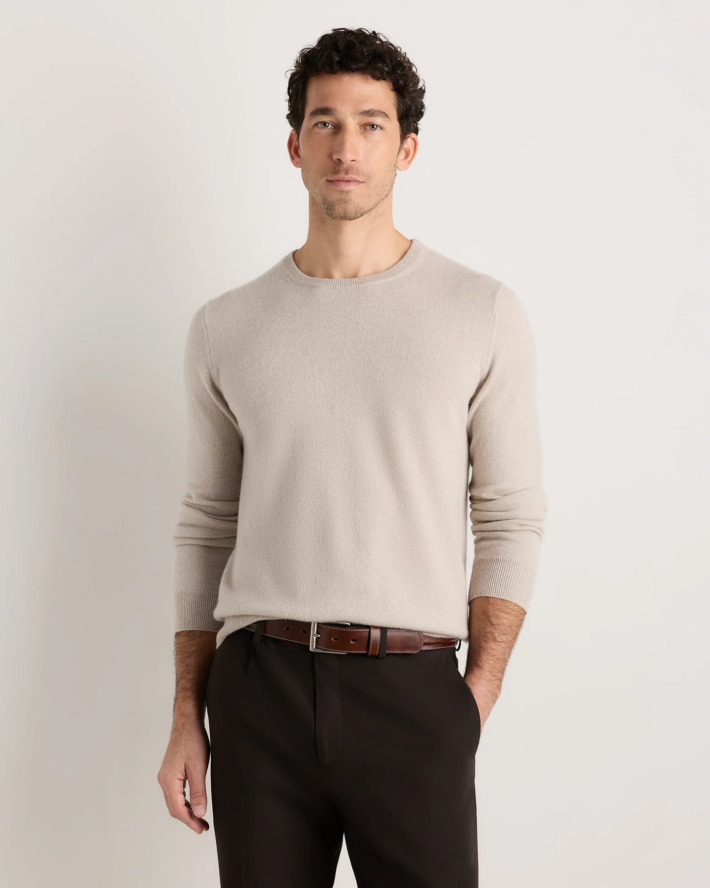 Hugo Contoured Leather Dress Belt - 30 / Hickory