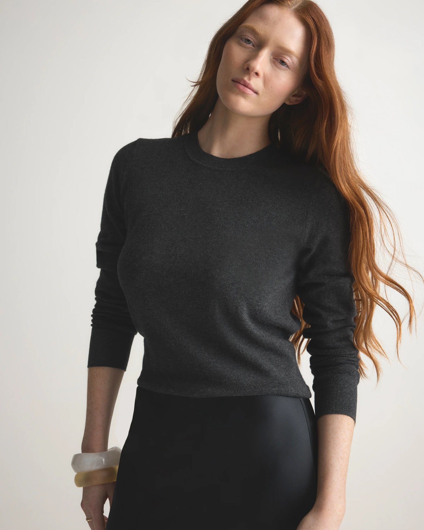 Lightweight Cotton Cashmere Crew Sweater - XS / Mountain Spring Blue