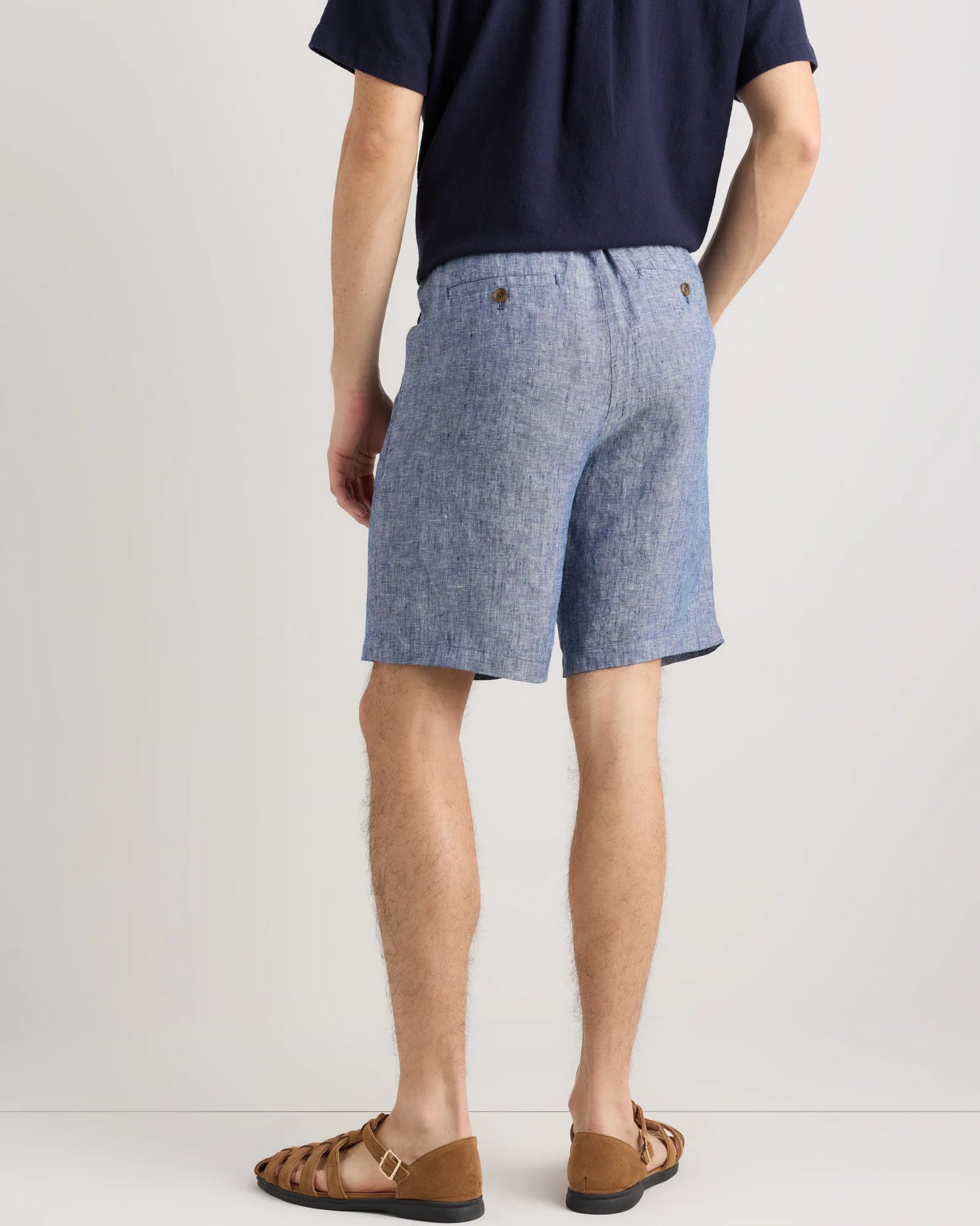 100% European Linen Shorts - 9" - S / Black