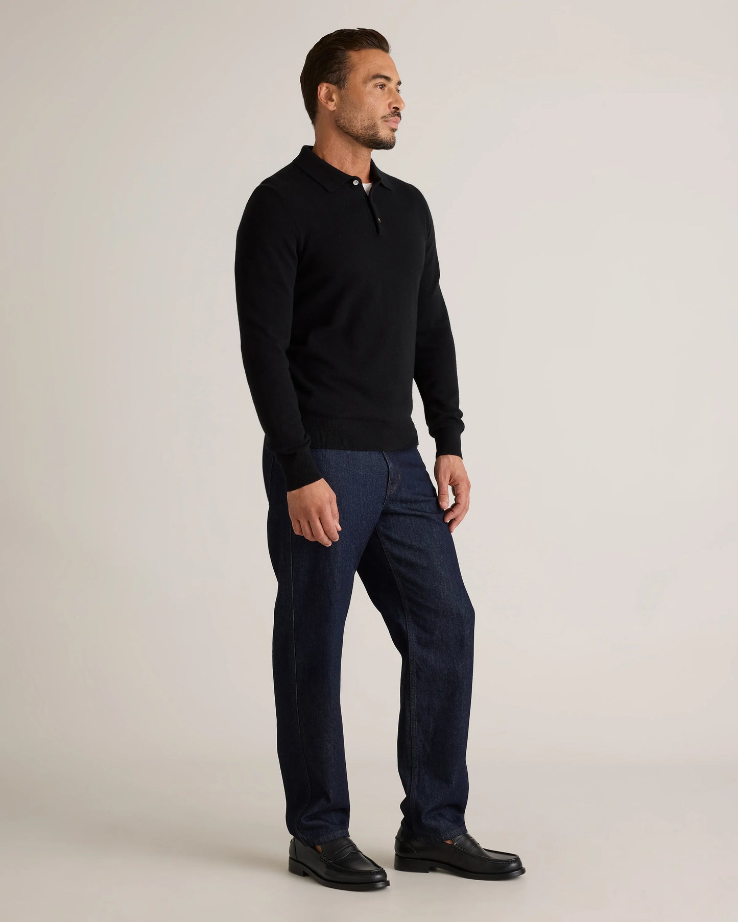 Mongolian Cashmere Polo Sweater - S / True Navy