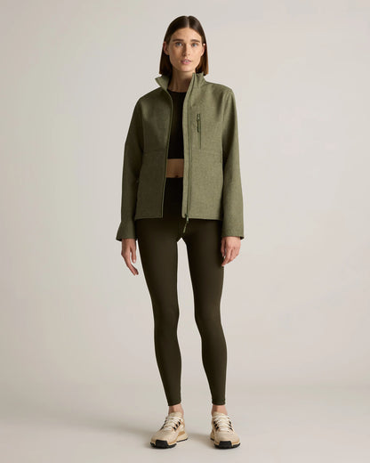 Softshell Fleece-Lined Full-Zip Jacket - XS / Heather Deep Navy