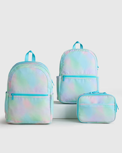 Recycled Double Pocket Backpack - One Size / Rainbow Clouds