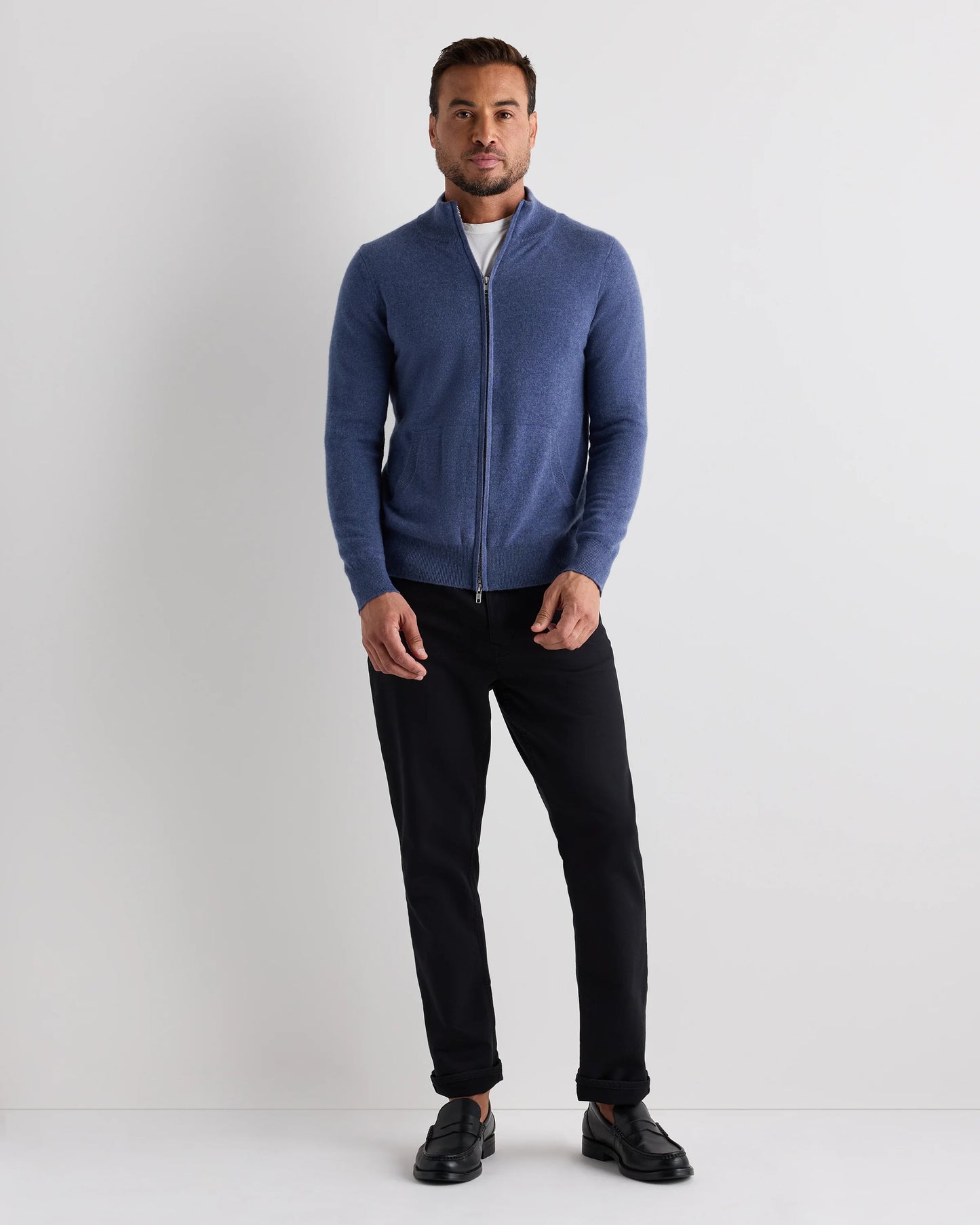 Mongolian Cashmere Full Zip Sweater - S / Teak
