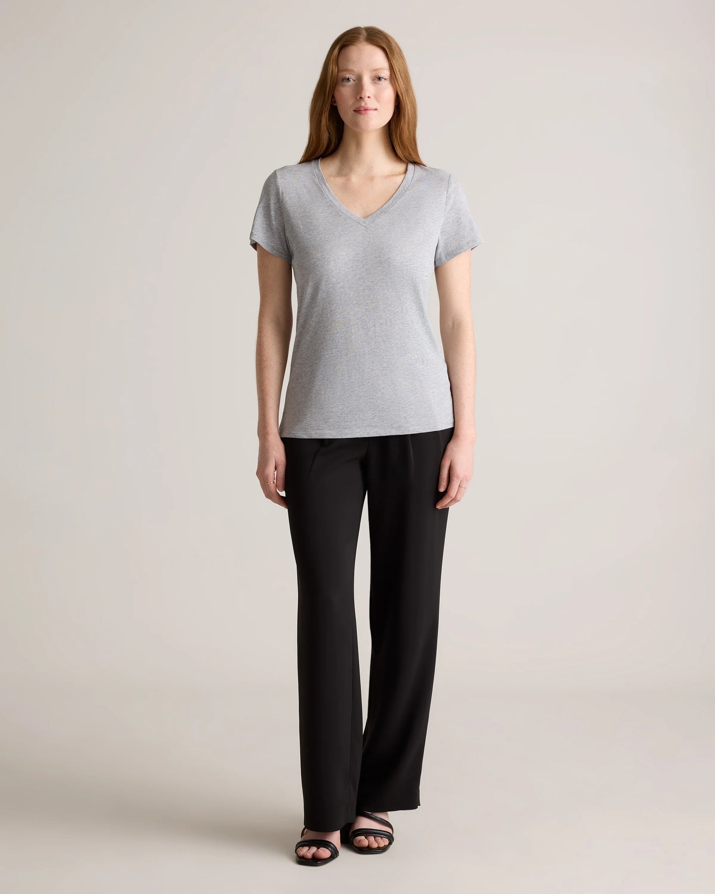 Cotton Modal V-Neck Tee - XS / Navy
