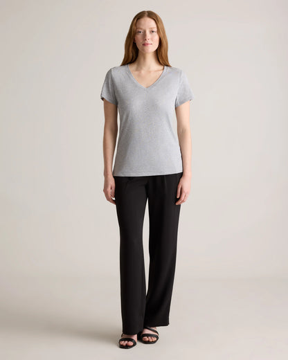 Cotton Modal V-Neck Tee - XS / Navy