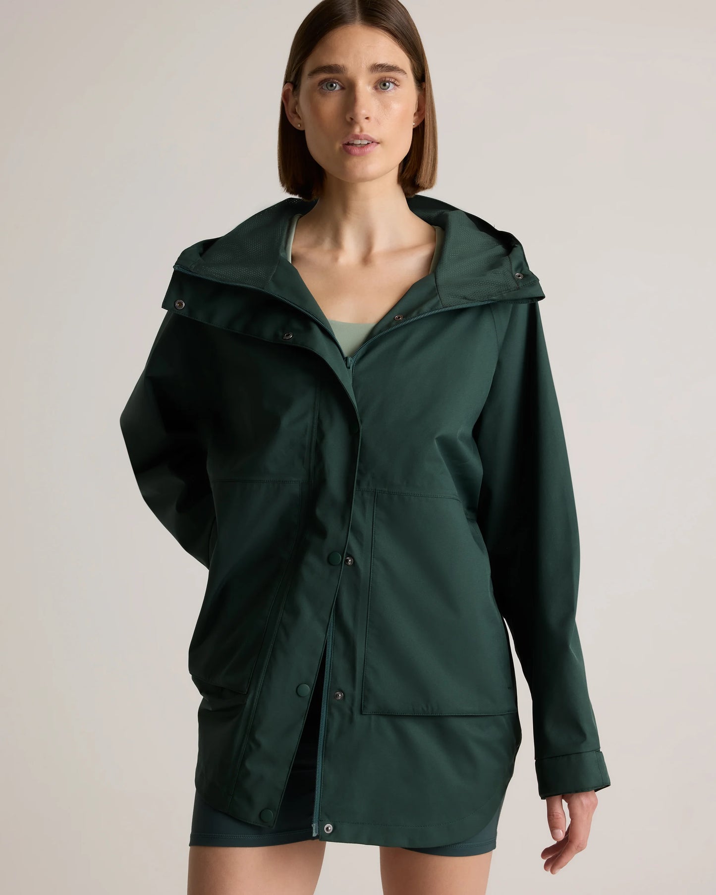 Weather Proof Oversized Rain Jacket - XS / Tea Green