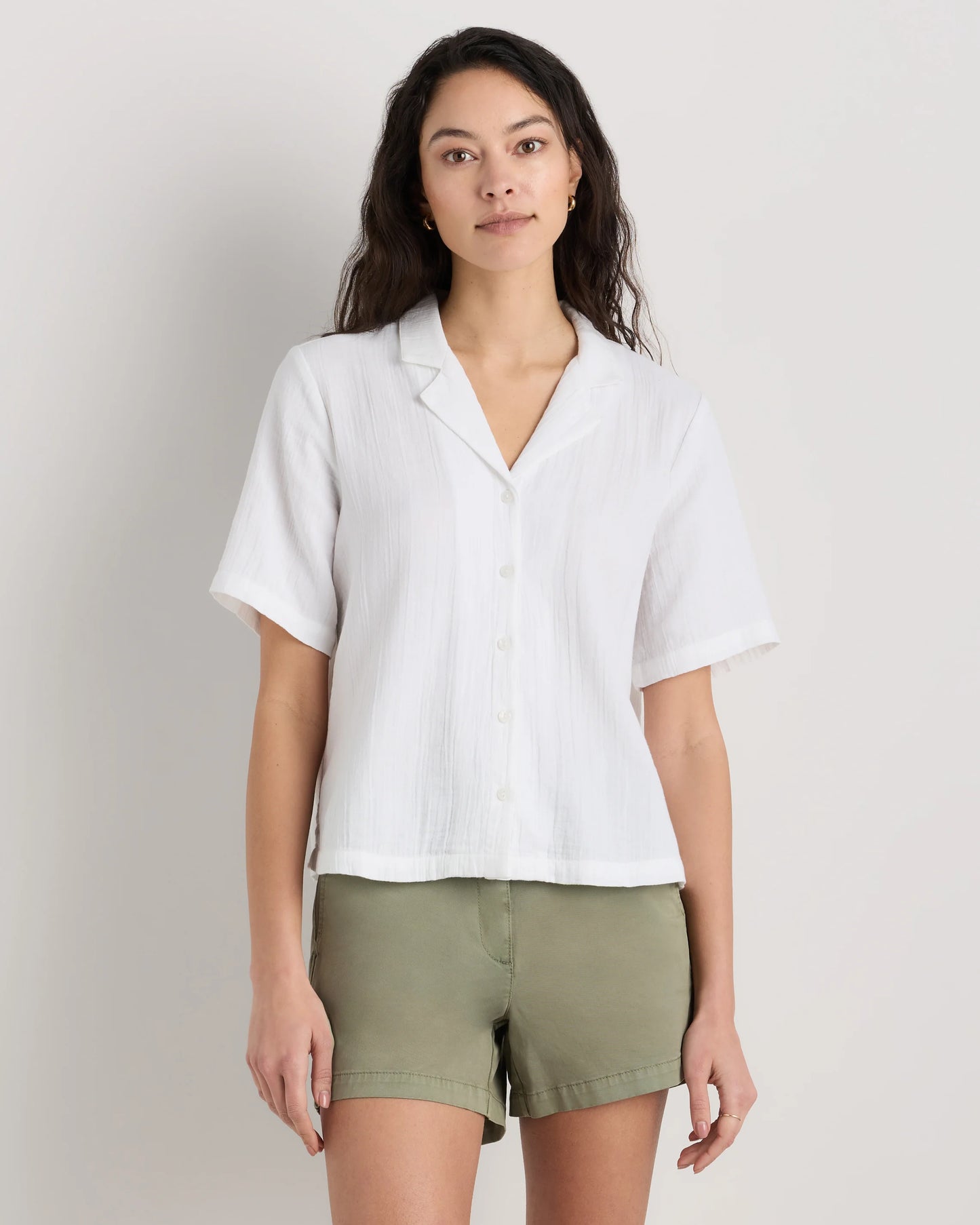 100% Organic Cotton Gauze Short Sleeve Shirt - XS / Amaranth Pink