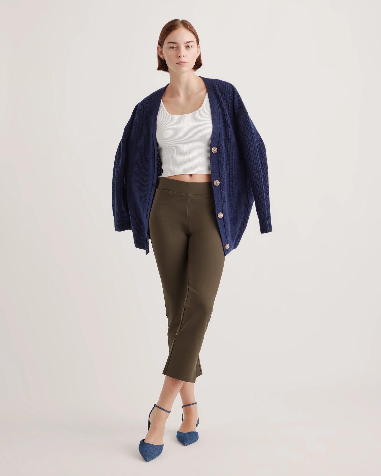 Ultra-Stretch Ponte Kick Flare Pants - XS / Olive