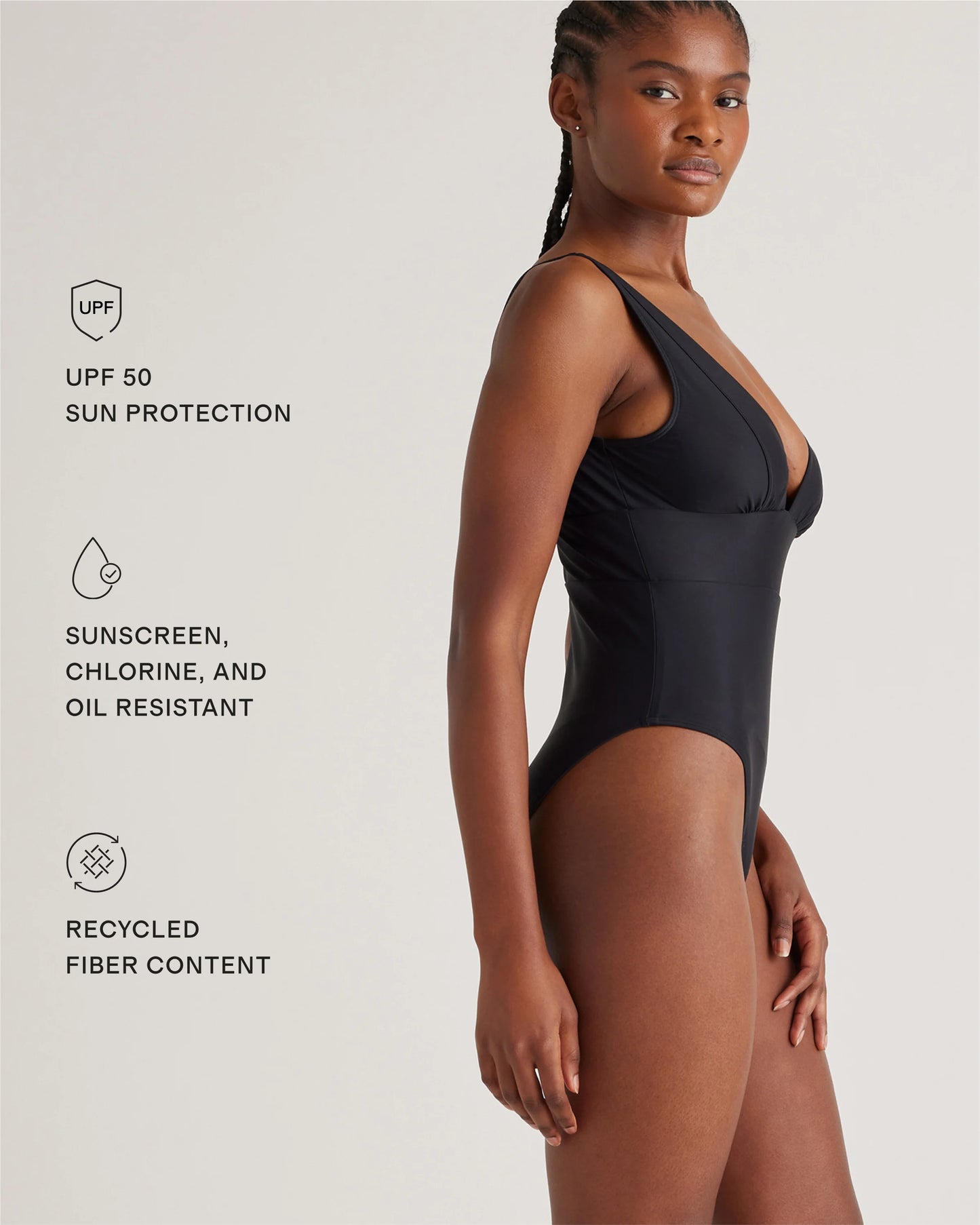 Italian Plunge One-Piece Swimsuit - XS / Deep Navy