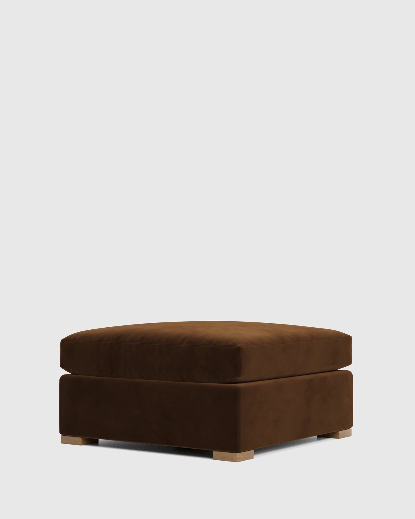 Hollis Slope Arm Ottoman in Performance Velvet - 37" / Taupe