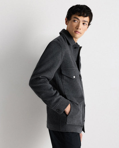 Wool Cashmere Field Jacket - S / Heather Grey