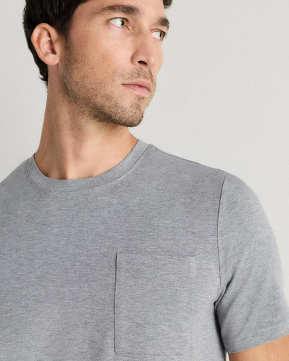 Bamboo Jersey Relaxed Lounge Tee - S / Heather Grey