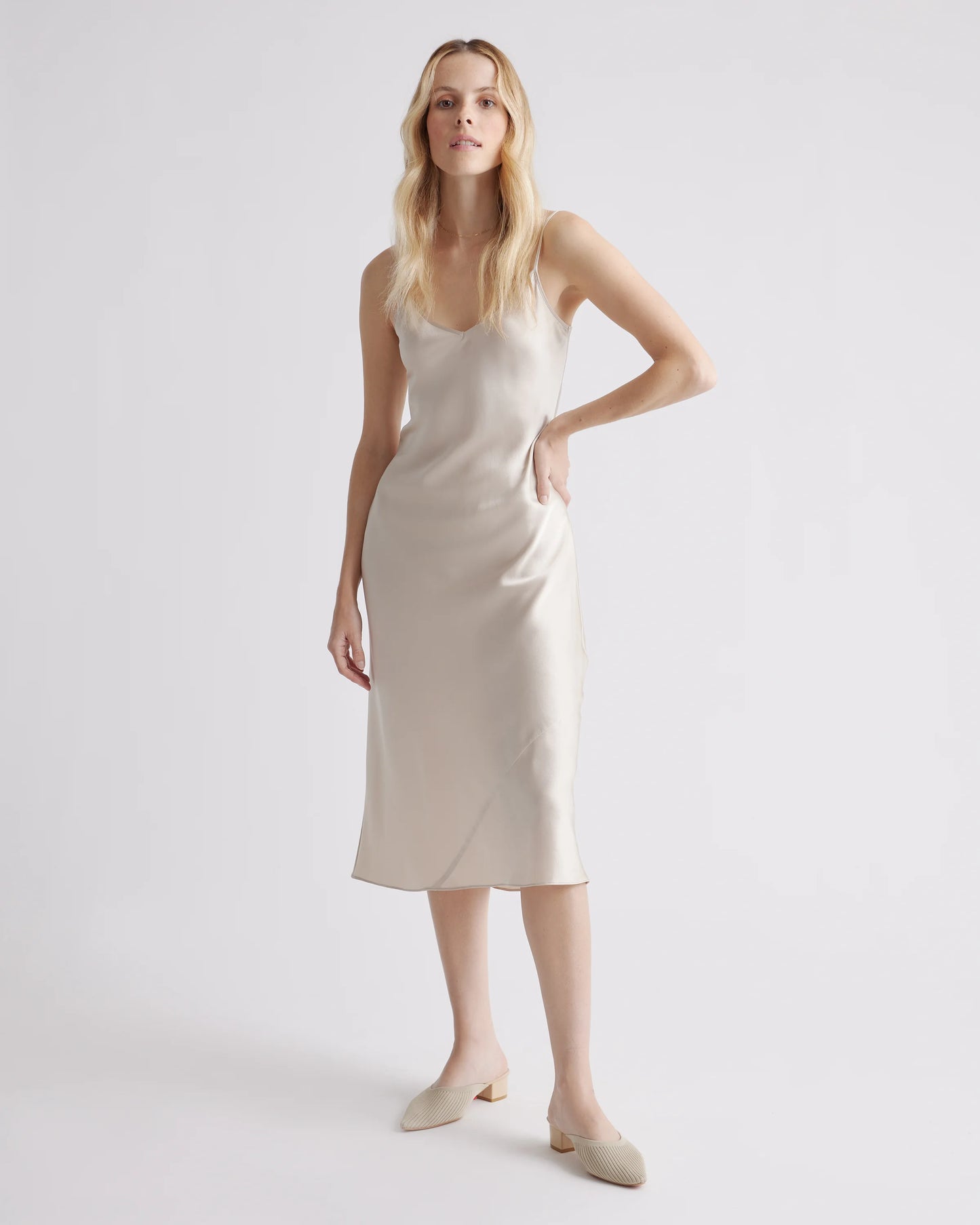 100% Washable Silk Slip Dress - XS / Black