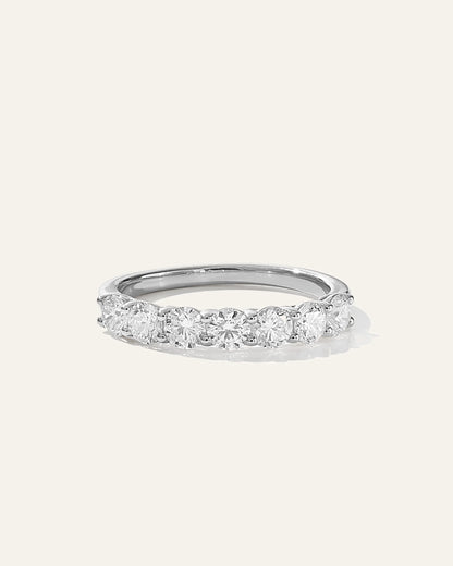 Lab Grown Diamond Round Seven Stone Band - 4 / Yellow Gold