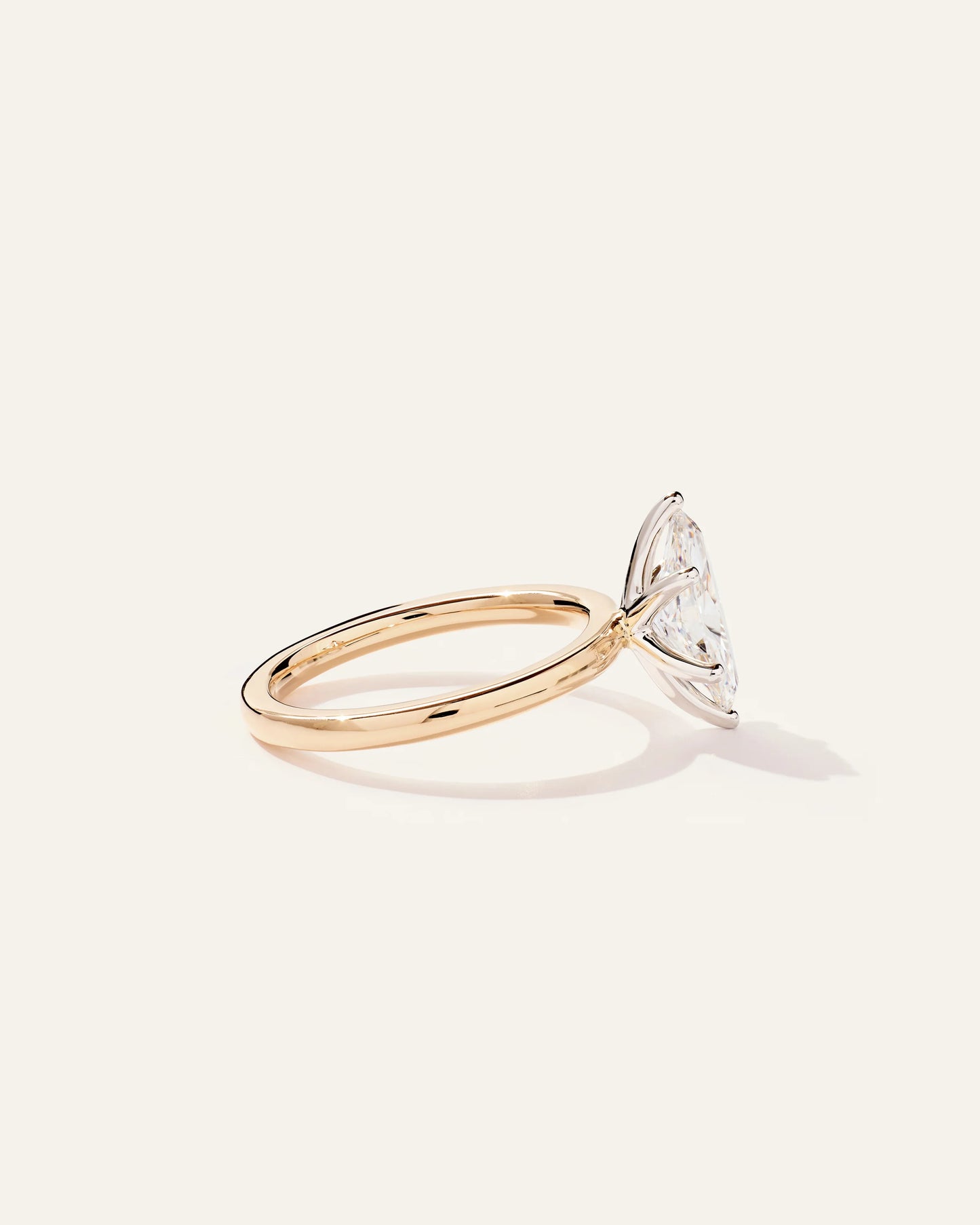 Lab Grown Diamond Marquise Comfort Fit Engagement Ring - 1.5ct - 4 / Yellow Gold