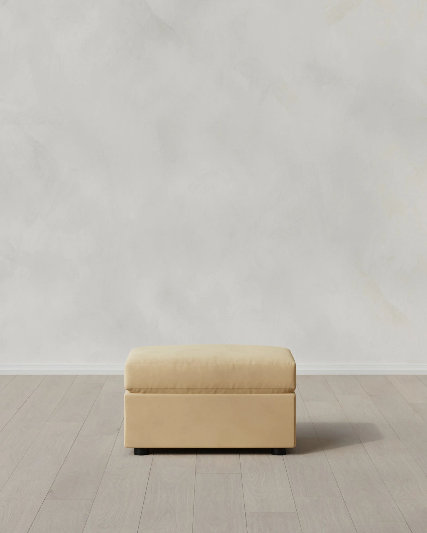 Brennan Ottoman in Performance Velvet - One Size / Taupe