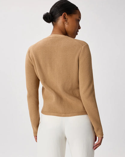 100% Organic Cotton Sweater Jacket - XS / Black/Ivory Colorblock