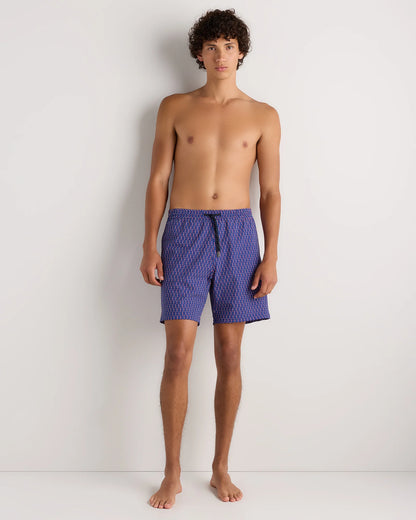 Italian Swim Trunks - 7" - XS / Navy Diamond Geo