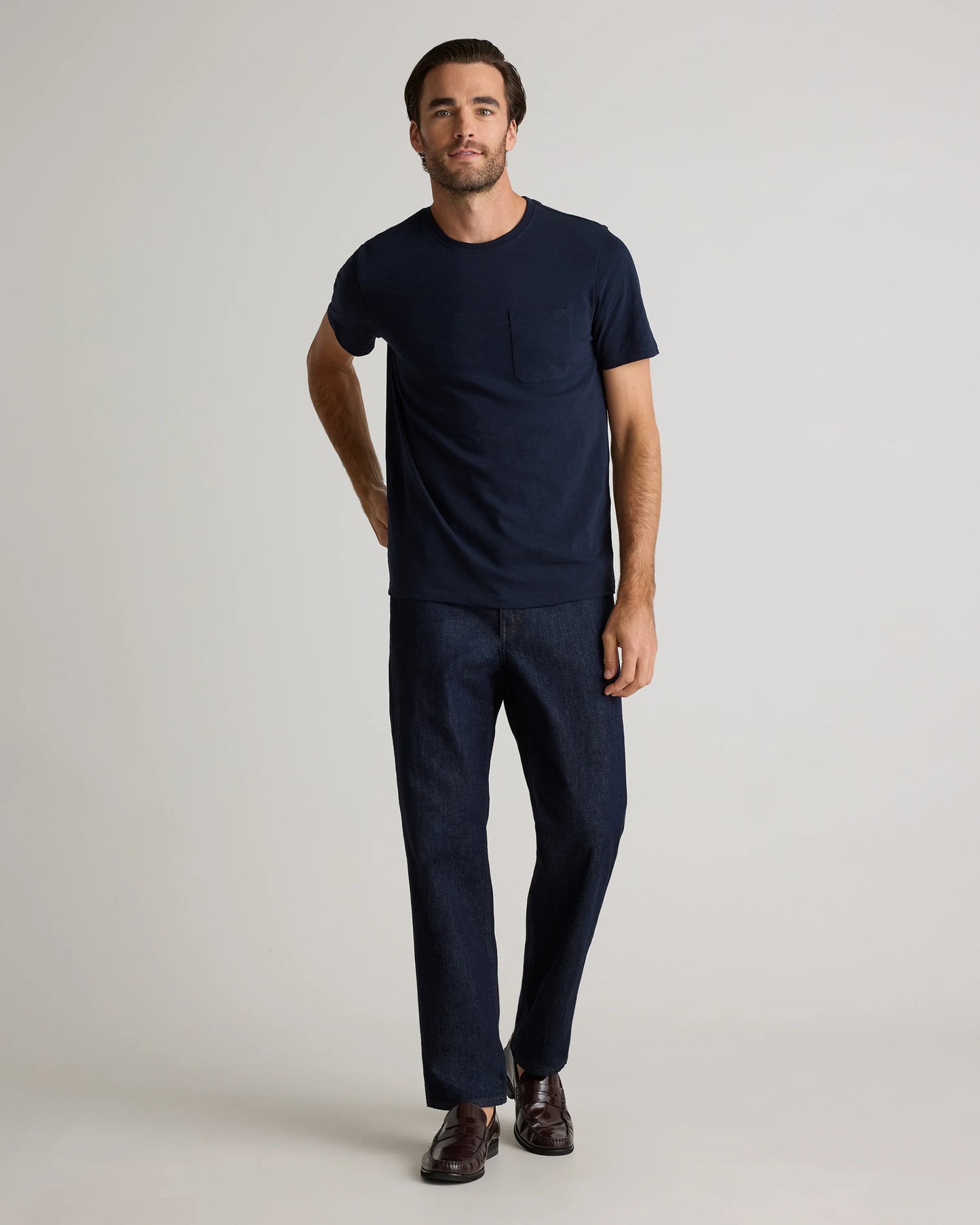 100% Organic Cotton Slub Pocket Tee - S / Bold Black