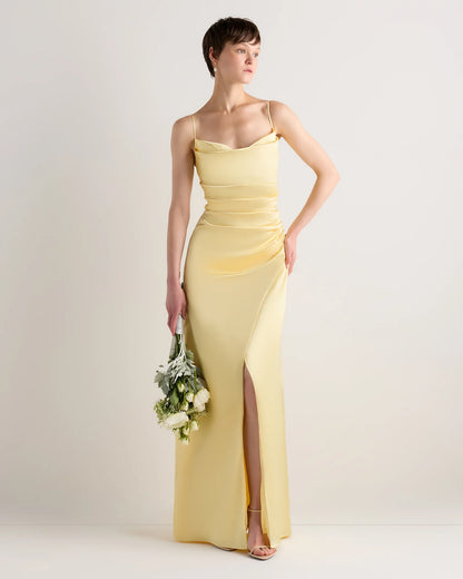 Juliette Stretch Satin Dress - 0 / Garden Sage Green