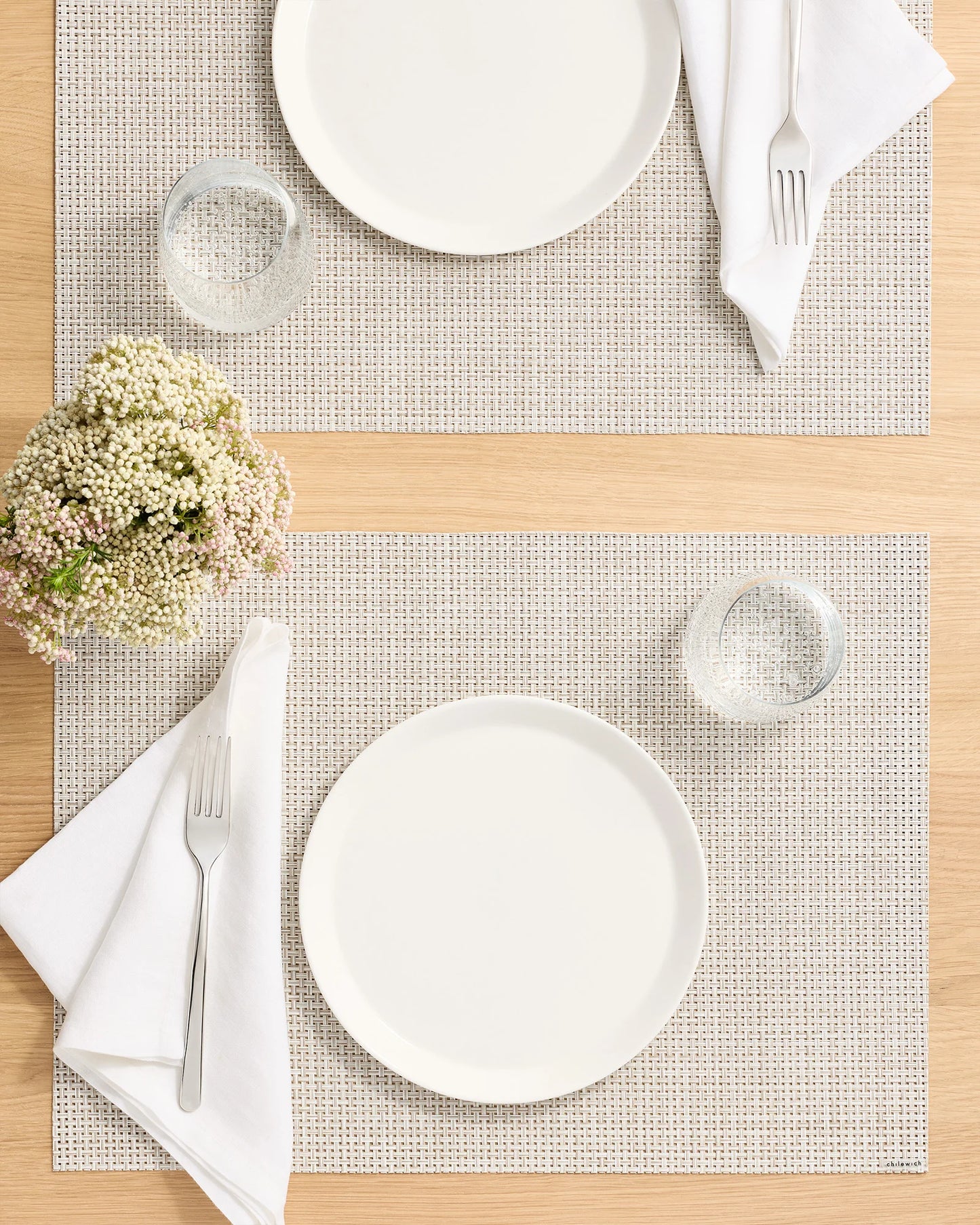 Basketweave Easy-Care Rectangular Placemat, Set of 4 by Chilewich - One Size / Celadon