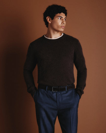 Mongolian Cashmere Crewneck Sweater - XS / Black