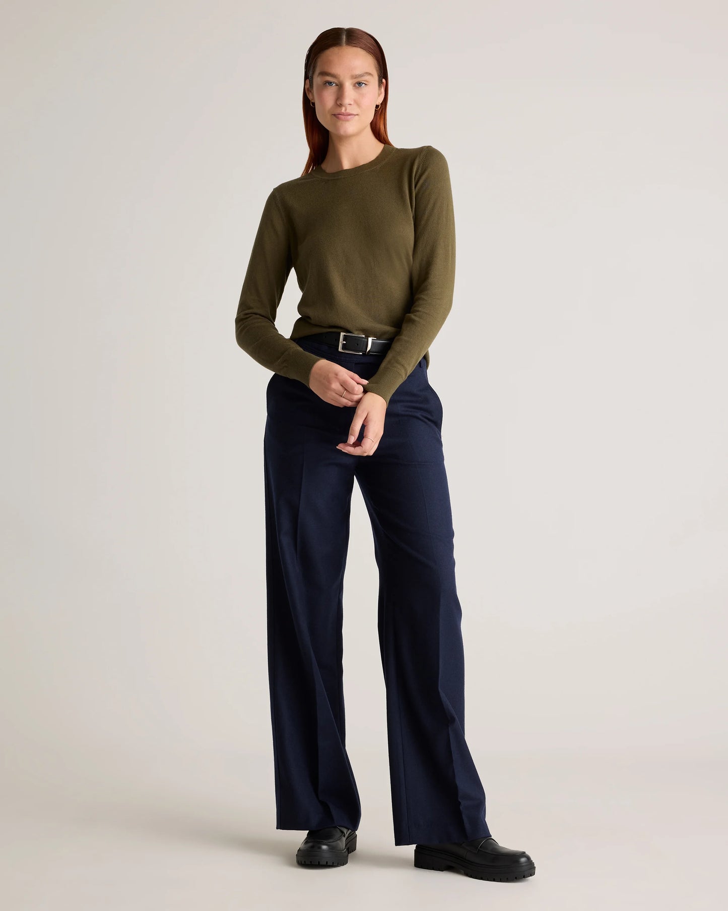Lightweight Cotton Cashmere Crew Sweater - XS / Mountain Spring Blue