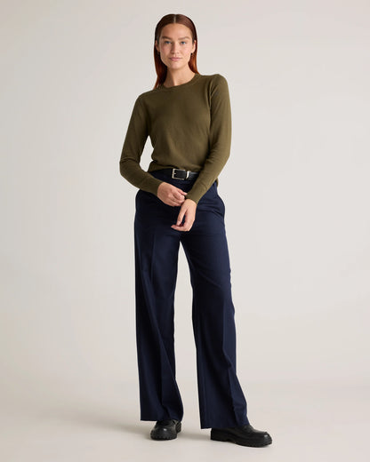 Lightweight Cotton Cashmere Crew Sweater - XS / Mountain Spring Blue